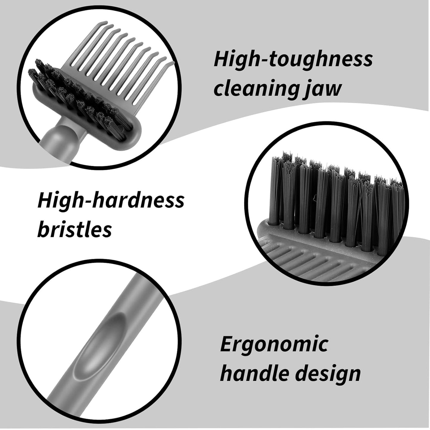 2Pcs 2-in-1 Hair Brush Cleaner and Remover Tools, Dual-Sided Comb Effective Hairbrush Cleaner for Removing Hair and Dust Home Salon Travel Use(Grey)