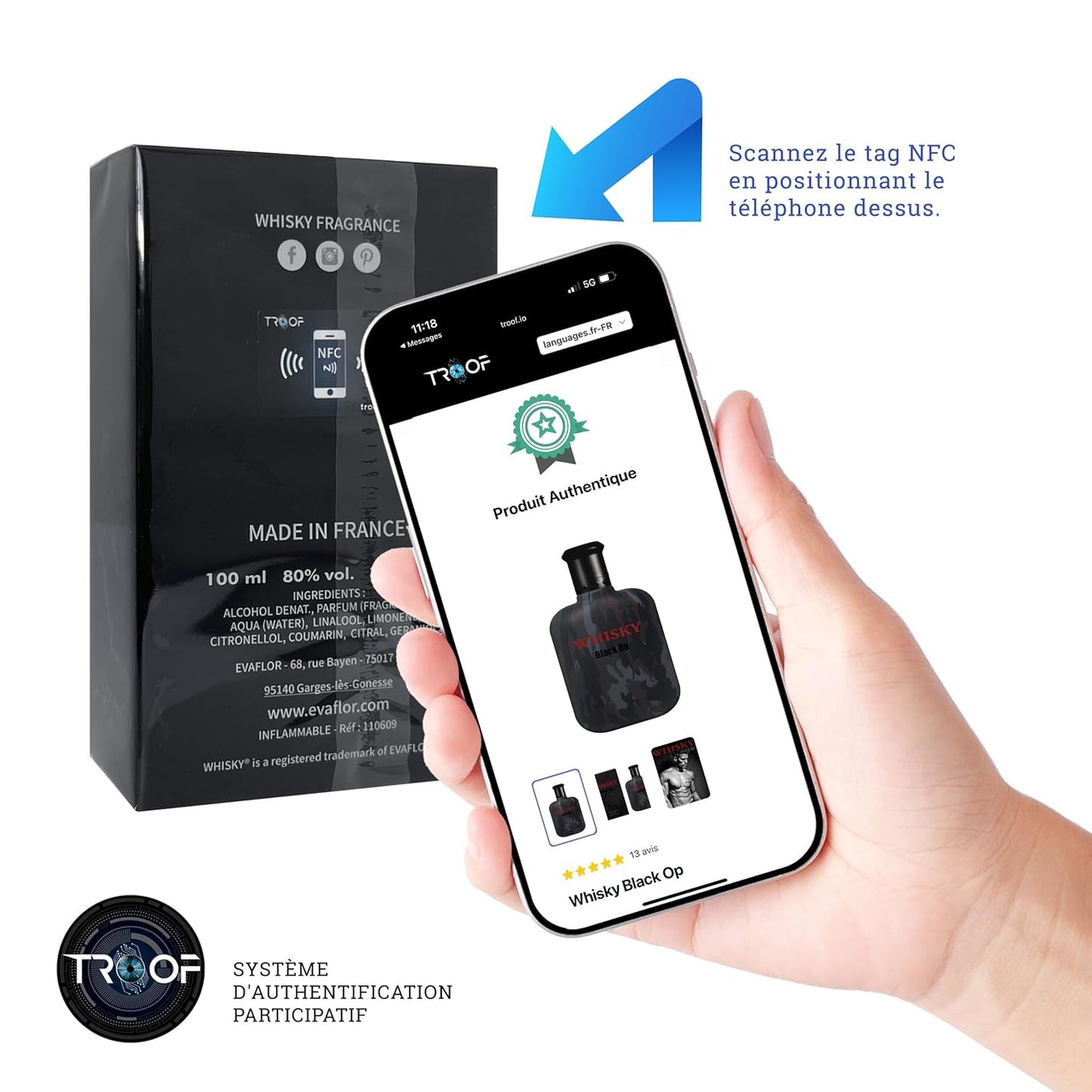 WHISKY BLACK OP Eau de Toilette for Men – Bold and Mysterious Scent with Apple, Pepper and Patchouli – For the Fearless Man – Camouflage Bottle – Made in France by EVAFLORPARIS – 3.4 Fl Oz