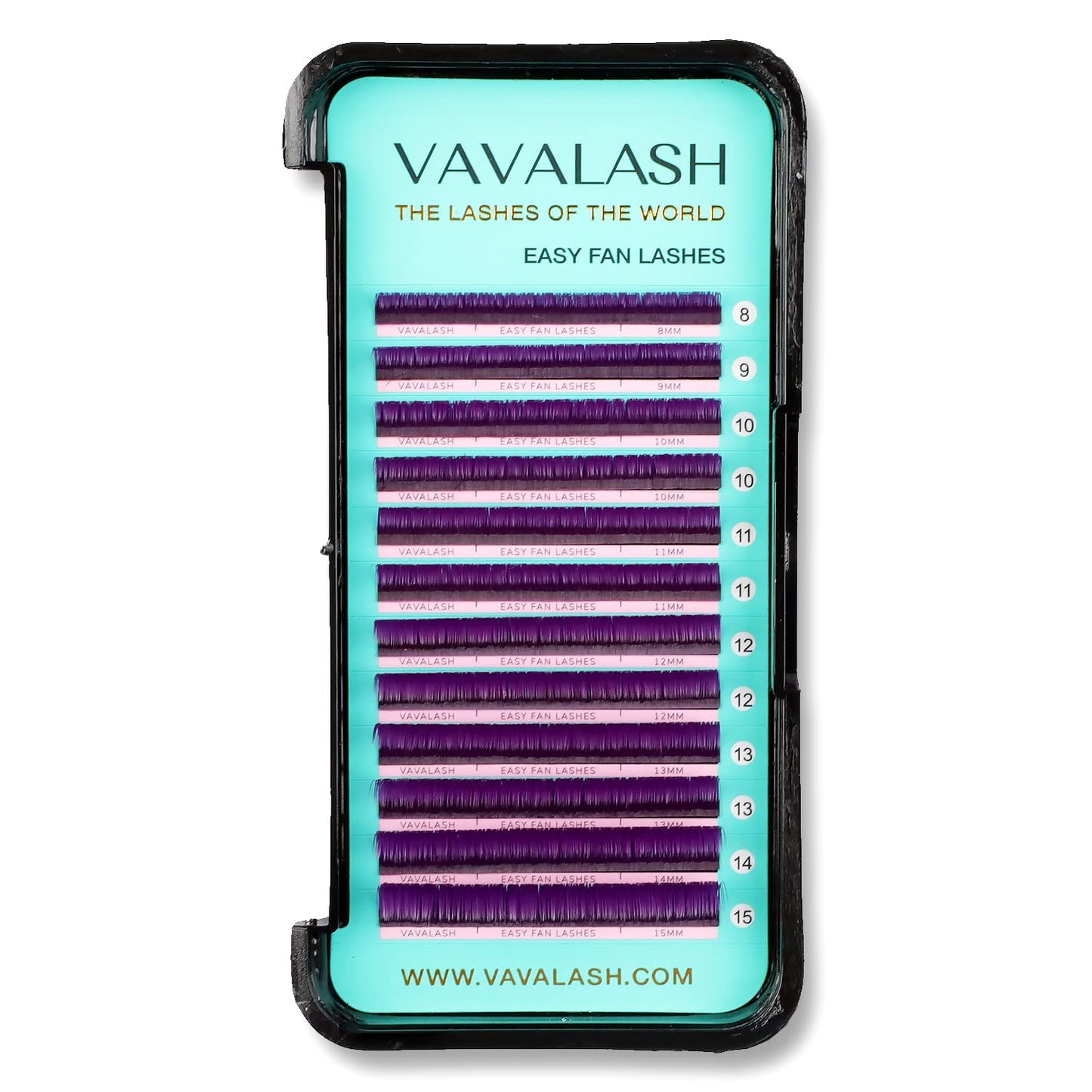 VAVALASH Colored Easy Fan Eyelash Extensions 0.07 D Curl 8-15mm Mixed Tray Violet Self Fanning Lashes 2D-10D Colorful Volume lash extensions（Violet,0.07-D-8-15 Mix）