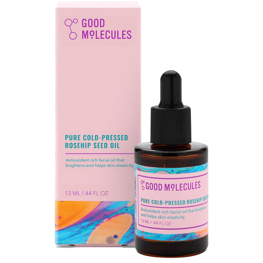 Good Molecules Pure Cold-Pressed Rosehip Seed Oil - 100% Natural Rose Hip Oil Light Weight Face Moisturizer for Anti-Aging, and Plumping - Hydrating Facial Skin Care
