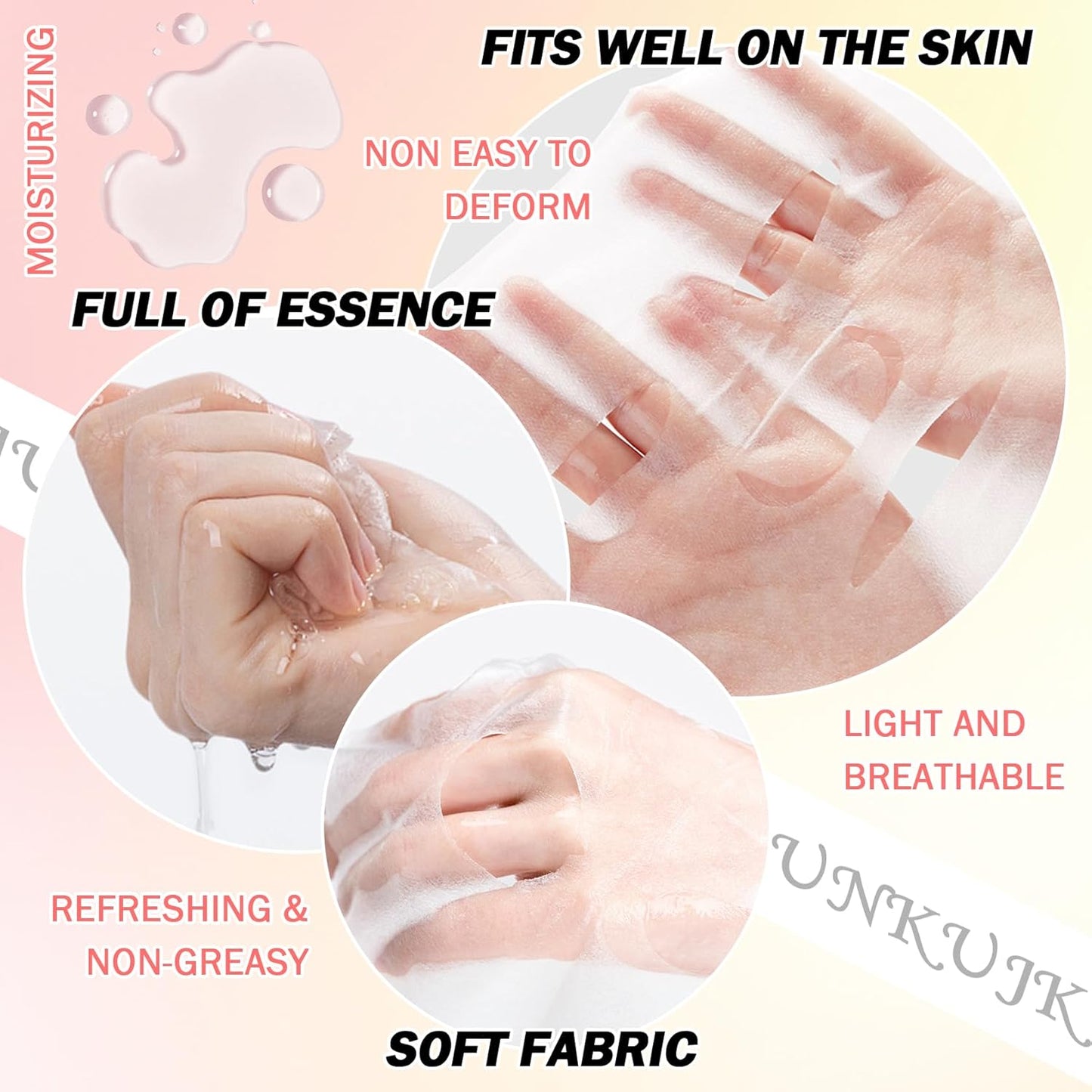 8PCS Hydrating Facial Sheet Mask,Moisturizing Face Masks Skincare Gift Set,Long Lasting Face Mask Skin Care & Facial Mask Kit for All Skin Types 11