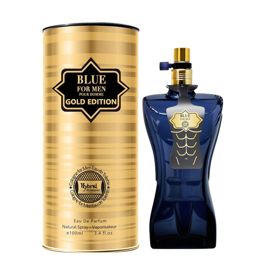 Hybrid & Company Blue For Men Gold Edition For Men Eau De Parfum Vaporisateur Natural Spray 3.4 Fl Oz