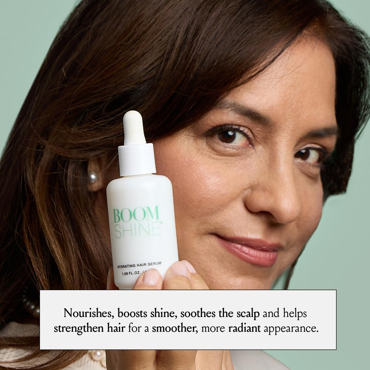 Boom Shine Hair Serum - Lightweight Leave-In Treatment with Avocado, Argan & Jojoba Oils - Softens, Smooths & Adds Shine for Mature Hair - 1.69 fl oz