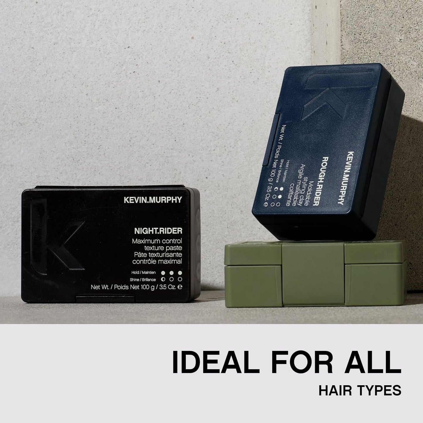 KEVIN.MURPHY NIGHT.RIDER - Strong Hair Paste - For All Hair Types - Hair Moulding Paste - Boosts Hair Shine - Strong Hold Hair Care - Matte Texture - Travel Size - 100 g / 3.5 oz