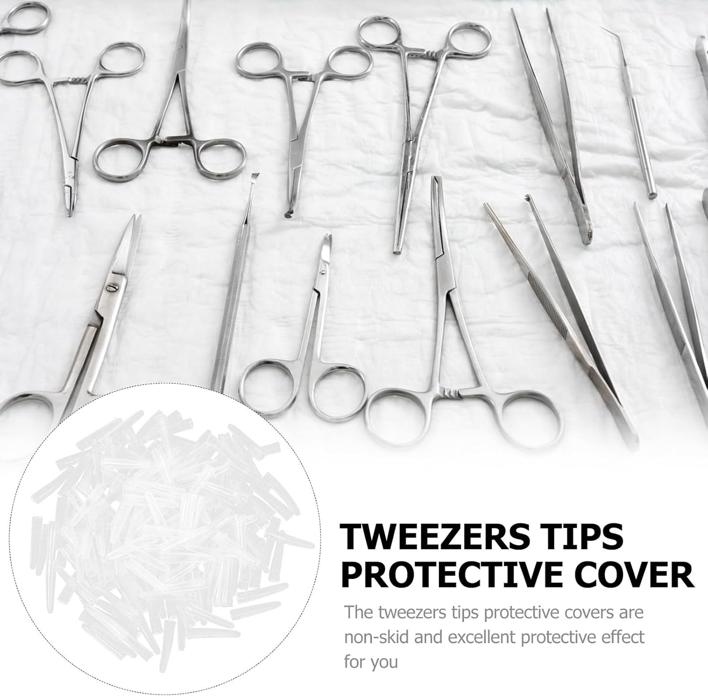 iplusmile 200pcs Tweezers Cover Sleeve Non-Slip Silicone Tip Covers Non-Shown Non-Skid Slip Tips Protector Forceps