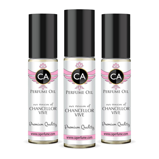 CA Perfume Impression of Chancellor Eau Vive for Women Eau De Parfum Floral Woody Musk Scent Long Lasting Perfumes for Women Travel Size TSA Ready for Day and Night Wear 0.33 Fl Oz 10ml (Pack of 3)