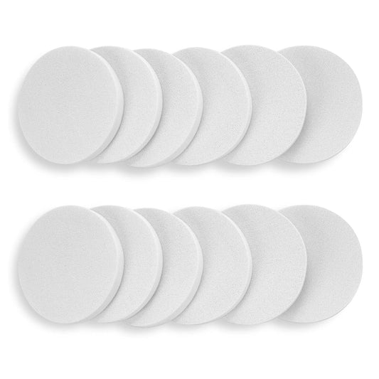 Round Sponge Puff Set 12 Pieces 2.2 Inch White Facial Powder Blender Puffs Foam Sponges Applicator For Liquid Foundation Makeup Cosmetic, Facial Cleanser