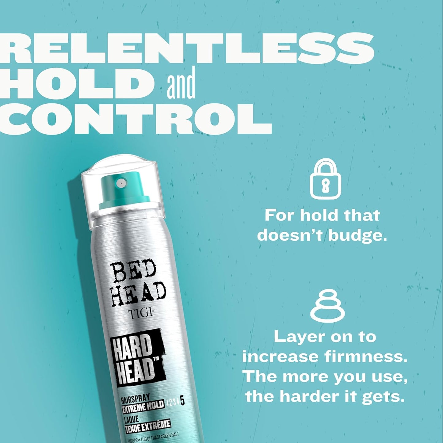 TIGI Bed Head Hard Head Hair Spray, Travel Size, Extra Strong Hold for All Day Style and All Hair Types, 3 oz