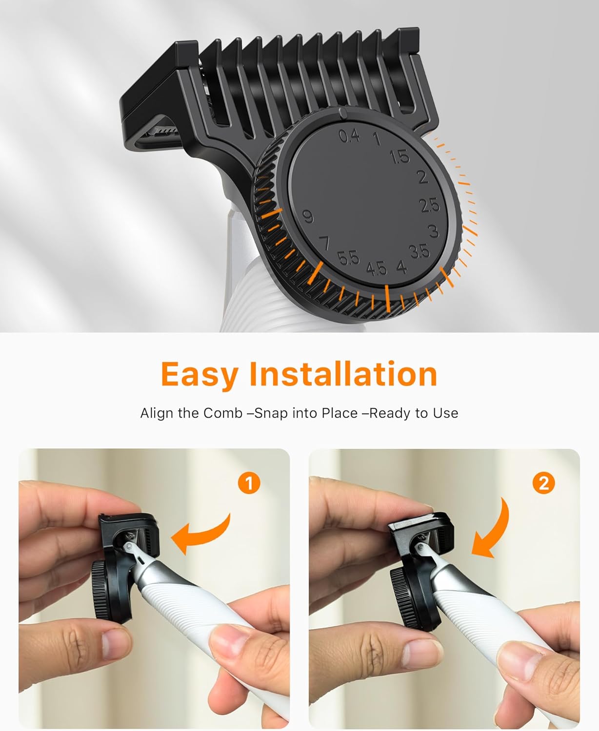 New Electric Beard & Nose Hair Trimmer Kit - Painless Razor with 12 in 1 Rotating Comb, Magnetic Nose Hair Head, Waterproof Wet/Dry, Groin/Ball Shaver for Men, USB-C Fast Charging,White(Pack)