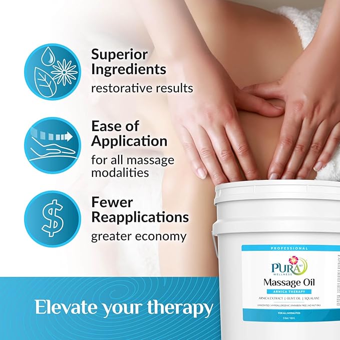 Professional 5 Gallon Arnica Oil, Muscle Relief, Unscented, Hypoallergenic, Natural Ingredients, Skin Moisturizing, Hydrating, Deep Tissue, Muscle Soothing, Pain Relief