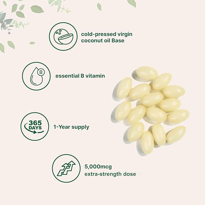 Micro Ingredients Biotin 5,000mcg | 365 Virgin Coconut Oil Softgels, Fast Release, One Year Supply | Supports Healthy Hair, Skin, & Nails | Non-GMO, No Gluten