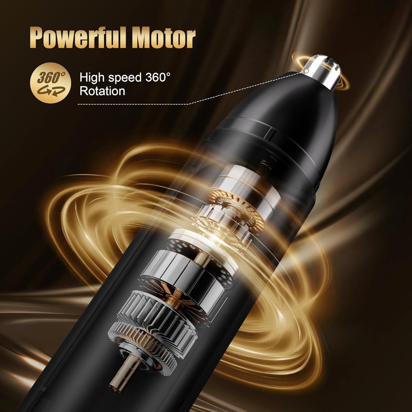 Nose Hair Trimmer for Men, 2025 Professional Painless USB Rechargeable Eyebrow Trimmer, Ear and Nose Hair Trimmer for Men Women, Facial Hair Remover with Powerful Motor, Black