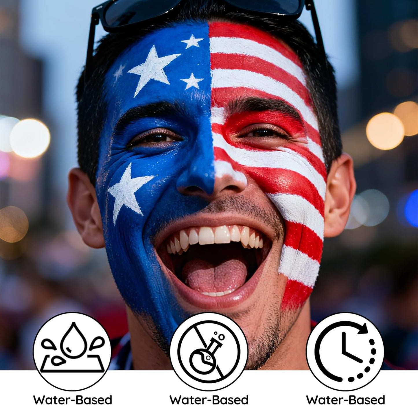 Blue Face Paint - Professional Water-Based Non-Toxic Body Painting for Smurf Alien Frankenstein's Monster Halloween SFX Cosplay, Highly Pigmented Washable paint for Costume Party Stage