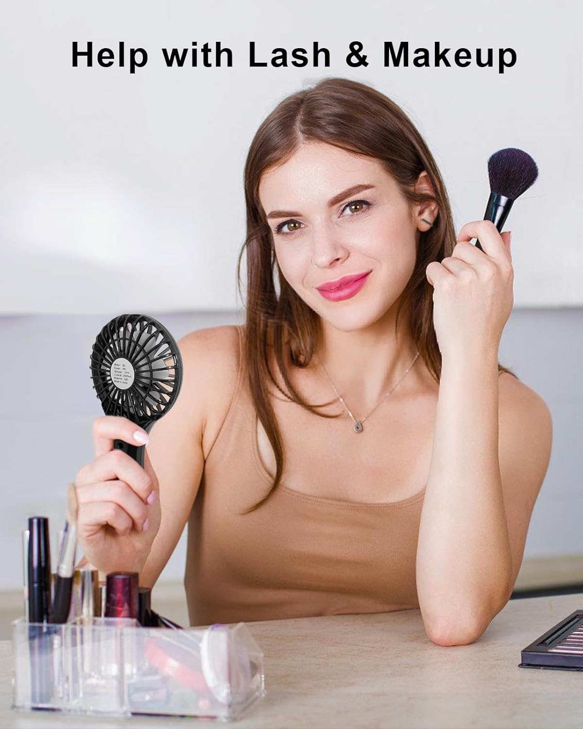 TriPole Handheld Mini Fan Battery Operated Small Personal Portable Fans Speed Adjustable USB Rechargeable Fan for Kids Girls Women Men Home Office Indoor Outdoor Travelling, Black