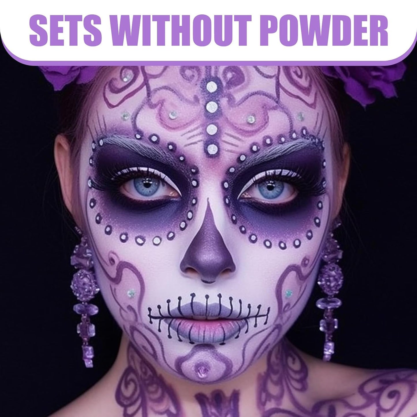 BOBISUKA Light Purple Face Body Paint, Water Based Face Painting for Art Theater Halloween Party Cosplay Clown SFX Makeup for Women Adults Teens, Non-Toxic Washable