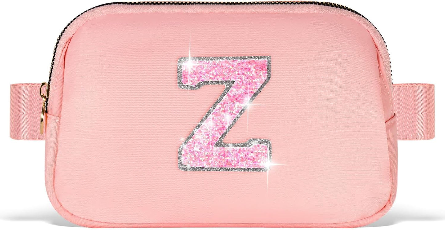 Gifts for Girls & Kids - Birthday Gifts for Daughter & Sister, Essentials for Her, Travel Essentials, Cute Teen Trendy Stuff Waist Packs Belt Bag Crossbody Bag | Peach, Initial Z