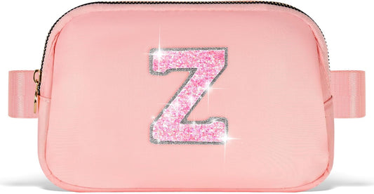 Gifts for Girls & Kids - Birthday Gifts for Daughter & Sister, Essentials for Her, Travel Essentials, Cute Teen Trendy Stuff Waist Packs Belt Bag Crossbody Bag | Peach, Initial Z