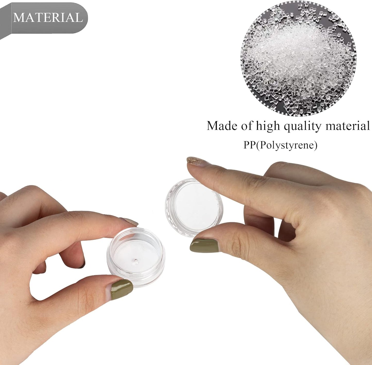 200PCS 3 Gram Sample Containers, 3ml Empty Jars with Lids, Small Cosmetic Containers, Mini Sample Jars with 16PCS Mini Spatulas for Make Up, Oils, Lotion, Powder, Paint, Jewelry, Lip Balms(Clear Lid)