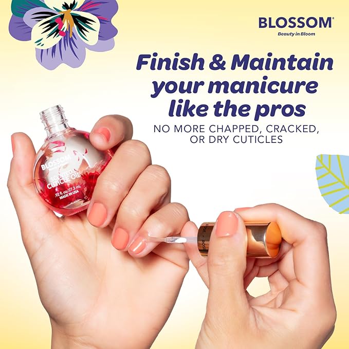 Blossom Cuticle Oil for Nails, Hydrating, Moisturizing, Scented Nail Oil Cuticle Care, Infused with Real Flowers, Made in USA, 0.92 fl. oz, Pineapple