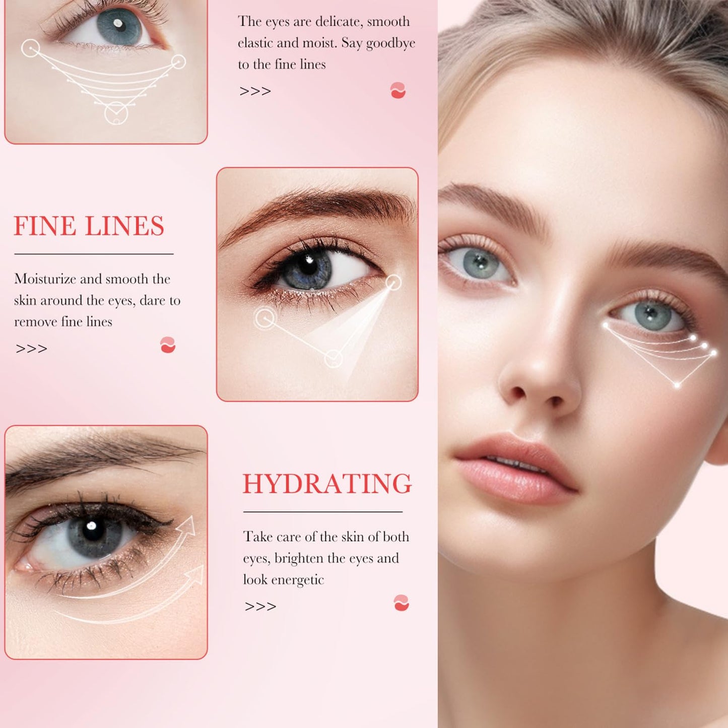 Aloe Vera Eye Masks - 60 PCS Under Eye Patches for Puffy Eyes and Dark Circles Treatments - Hydrating Eye Mask Skincare, Eye Gel Pads for Eye, Reduce Wrinkles and Fine Lines, Improve Eye Skin (Set D)