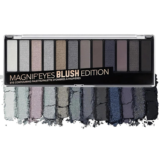 Black Grey Smoky Eyeshadow Palette,15 Colors Matte Shimmer Pigmented Eye Shadow Makeup Palette Set with 3 Eyeshadow Brushes,Glitter Eyeshadow Makeup Palette for Daily Halloween Goth Makeup(G)