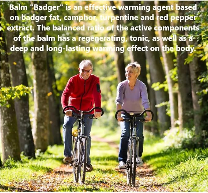 Badger Balm, Warming Massage Balm, Active Ingredients Badger Fat, Red Pepper, Natural Ingredient, Rejuvenating Properties, has a deep Warming and regenerating Effect, Improves Muscle Tone, 75