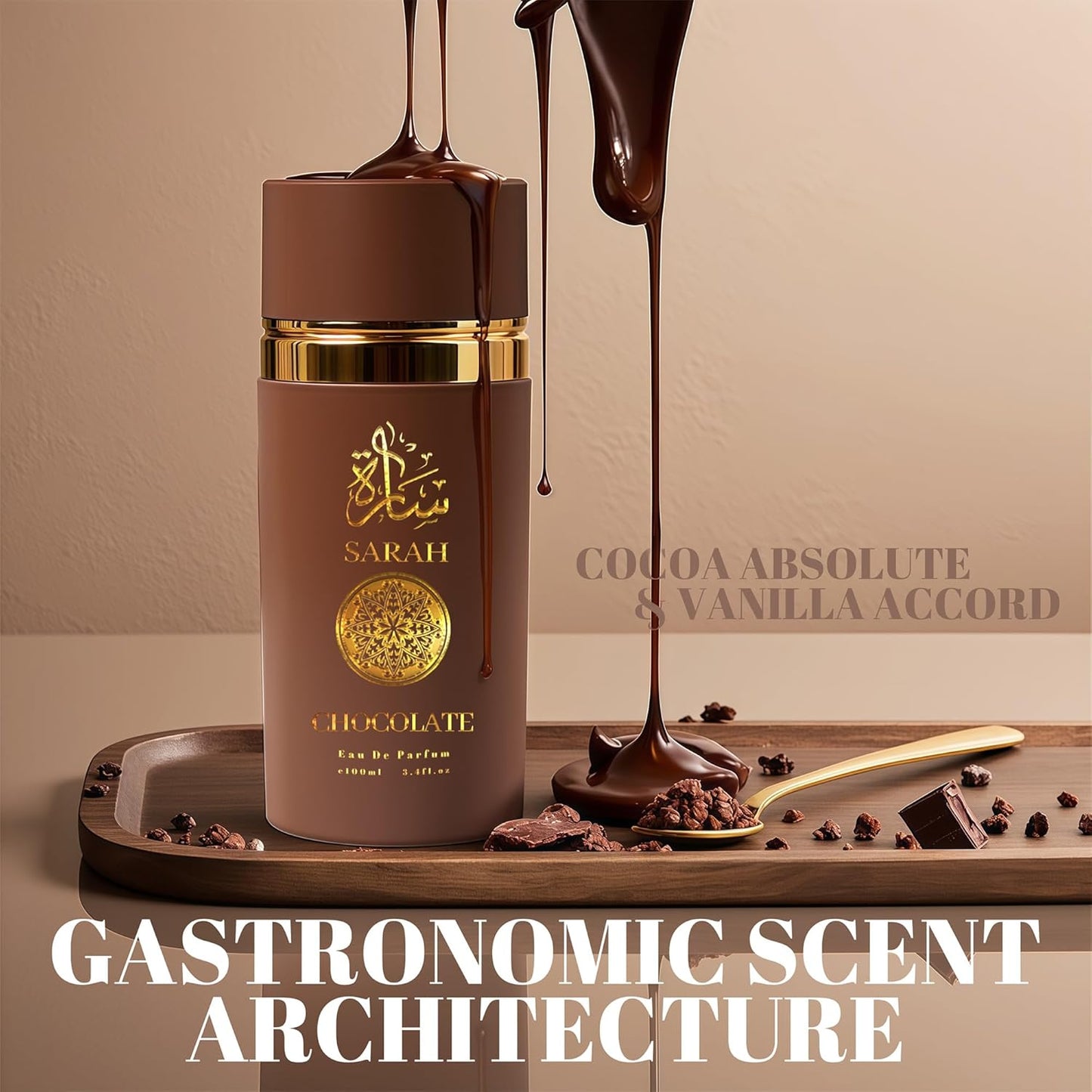 Cologne for Men Sarah Chocolate 3.4 Fl Oz Eau de Toilette Spray Noted with Pink Pepper, Lavender,Nutmeg,Amber Fragrance Men's Perfume for Daily Use