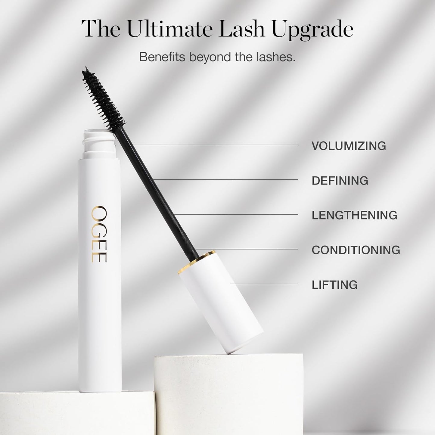 Ogee Beyond Clean Volumizing Mascara - Certified Organic Black Mascara for Volume and Length - Lengthening Lashes for Sensitive Eyes
