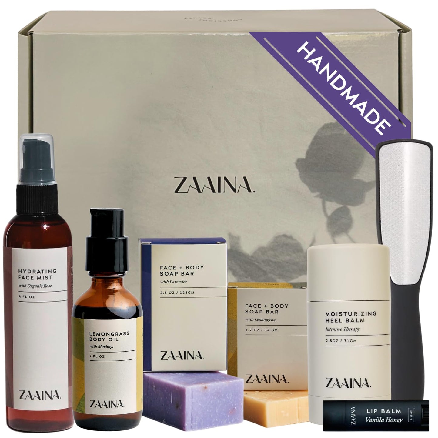 ZAAINA Luxurious Spa Set for Women - Bath Body Gift Set for Her, Relaxing Spa Gift Basket for Women, Self Care Kit, Pampering Home Wellness Bath Set