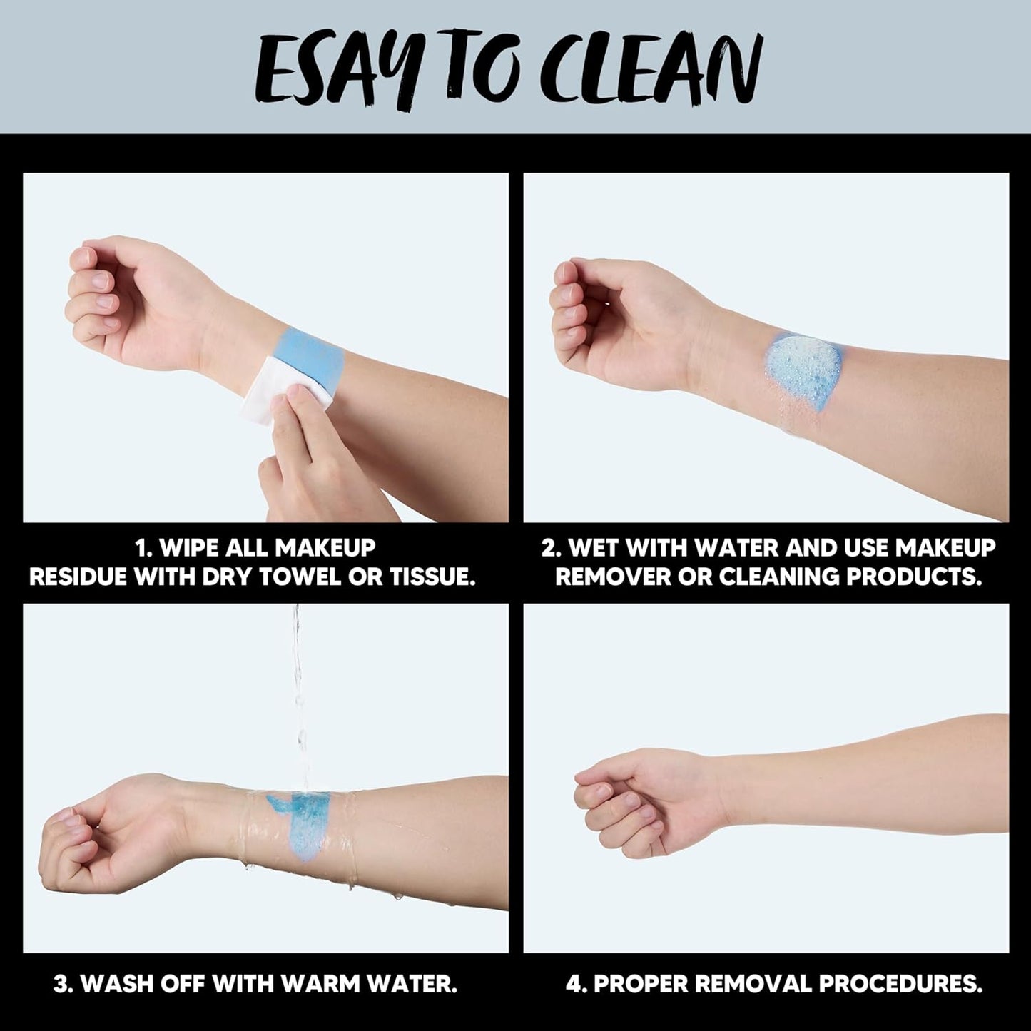 Spooktacular Creations Halloween Face Body Paint Lipstick for Adult, Clown SFX Foundation Cream Makeup for Sports Festival or Stage Makeup Cosplay Party Dress Up (0.13 Oz, Blue)