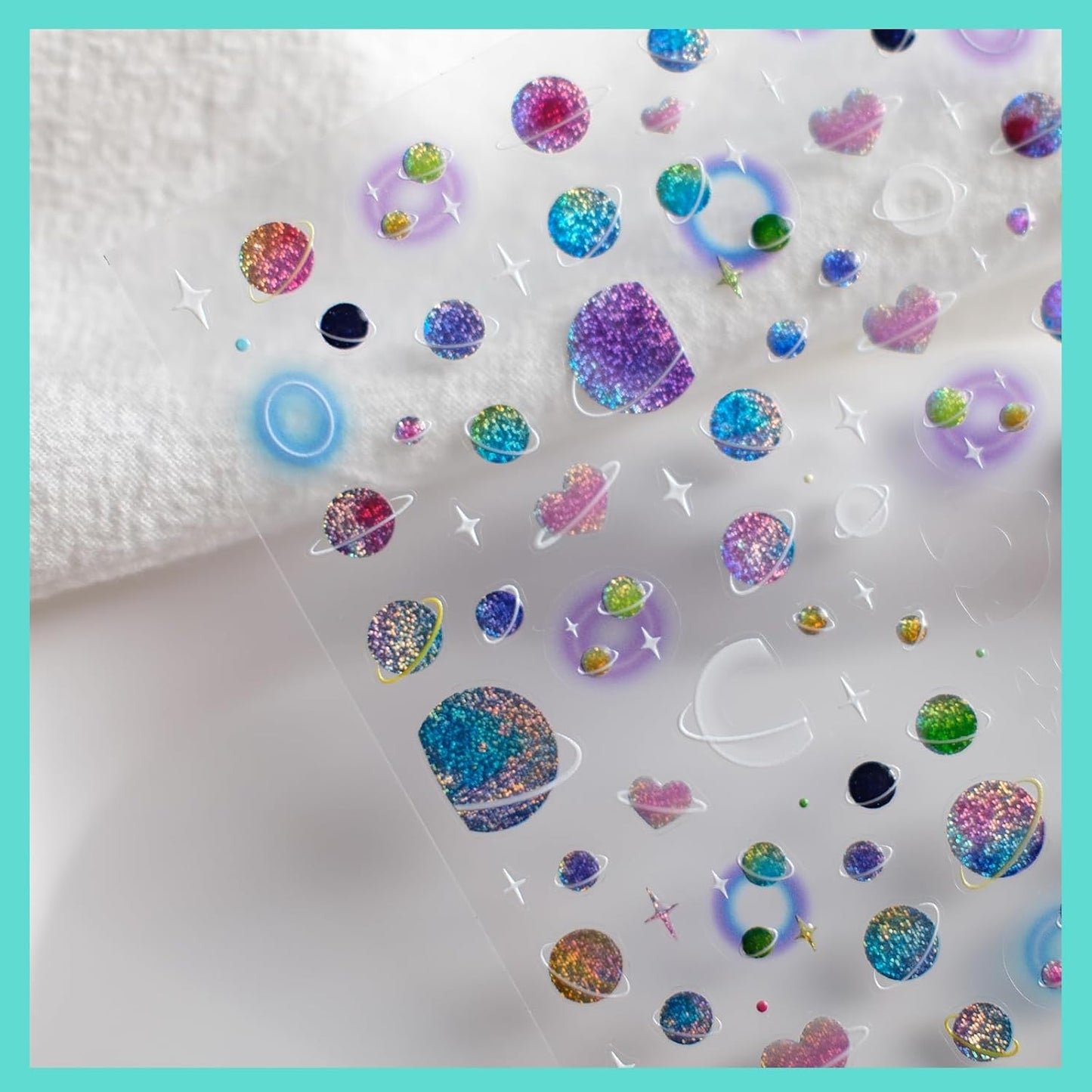 Sparkling Stellar Nail Art Stickers, Glittering Shinny Galaxy Nail Decals,Self-Adhesive, for Women Decorations