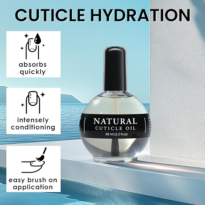 Moisturizing Cuticle & Nail Care Oil 2.3 Fl Oz Unscented - Infused with Jojoba Oil, Aloe, Vitamin E – Nail & Cuticle Hydration, Repair, Moisturizer, Strengthener, Growth