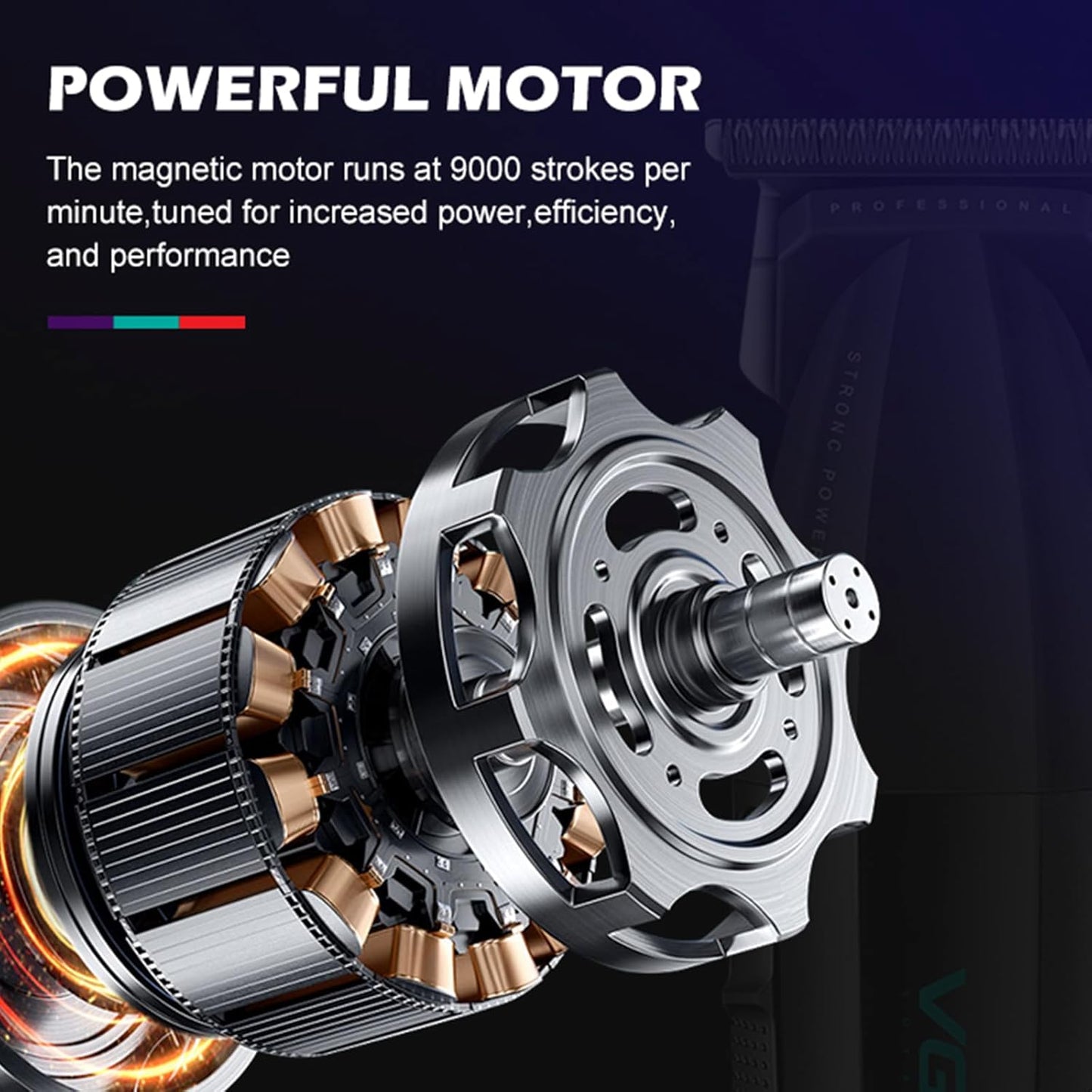 VGR 906 Fresh Fade Professional Hair Trimmer, 9000rpm Zero Gapped Beard Trimmer for Men, DLC T-Blade Cordless Hair Clipper for Barbers and USB Rechargeable, Gold