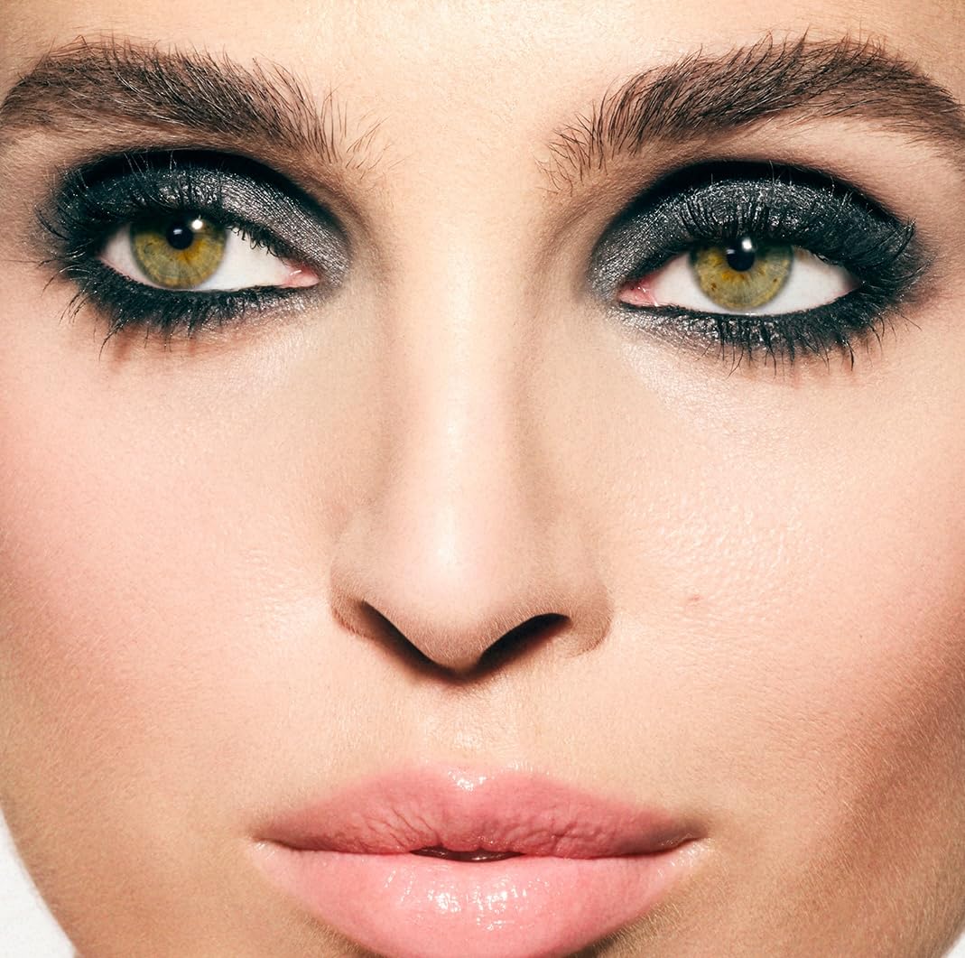 MAKE Beauty Multi-Chromatic Eye Shadow. Metal Reflecting Luminous Foil Finish Creamy, Buildable, Dimensional Long-wear, Crease-proof Powder Eyeshadow, Multichrome Shade - Onyx, Slate Grey