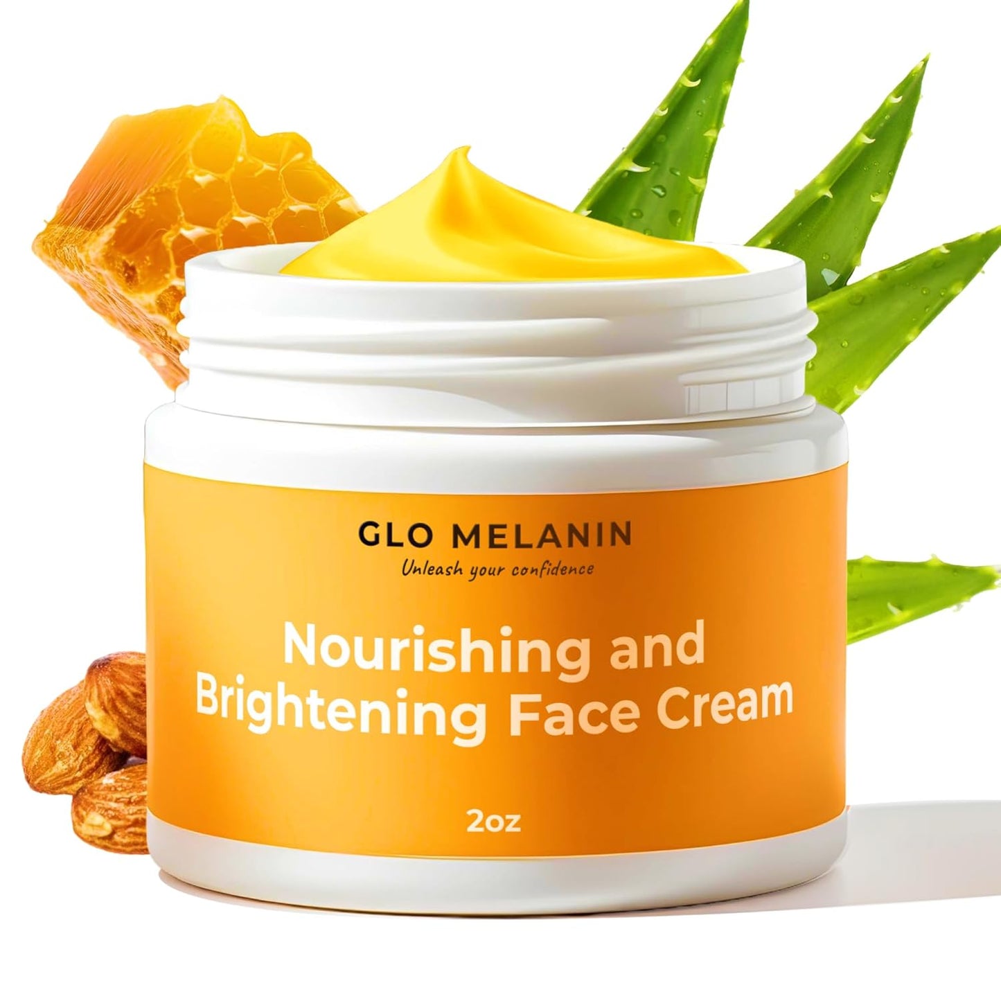 Glo Melanin Nourishing Face Cream – Hydrating Daily Moisturizer for Radiant, Even-Looking Skin – Vegan, Paraben-Free Formula for a Healthy Glow (2 oz)