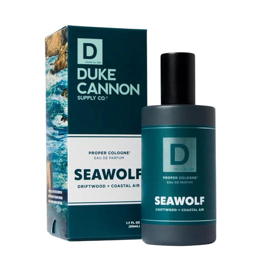 Duke Cannon Proper Cologne Seawolf | Men's Eau de Parfum | Driftwood and Coastal Air | Subtle, Fresh Long-Lasting Scent | 1.7 fl oz
