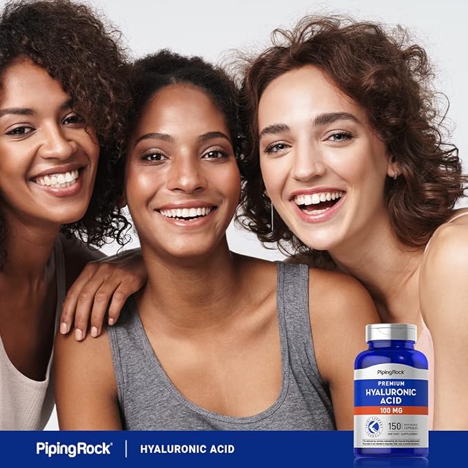 Piping Rock Hyaluronic Acid Capsules | 100mg | 150 Count | Premium Formula | Non-GMO, Gluten Free Supplement