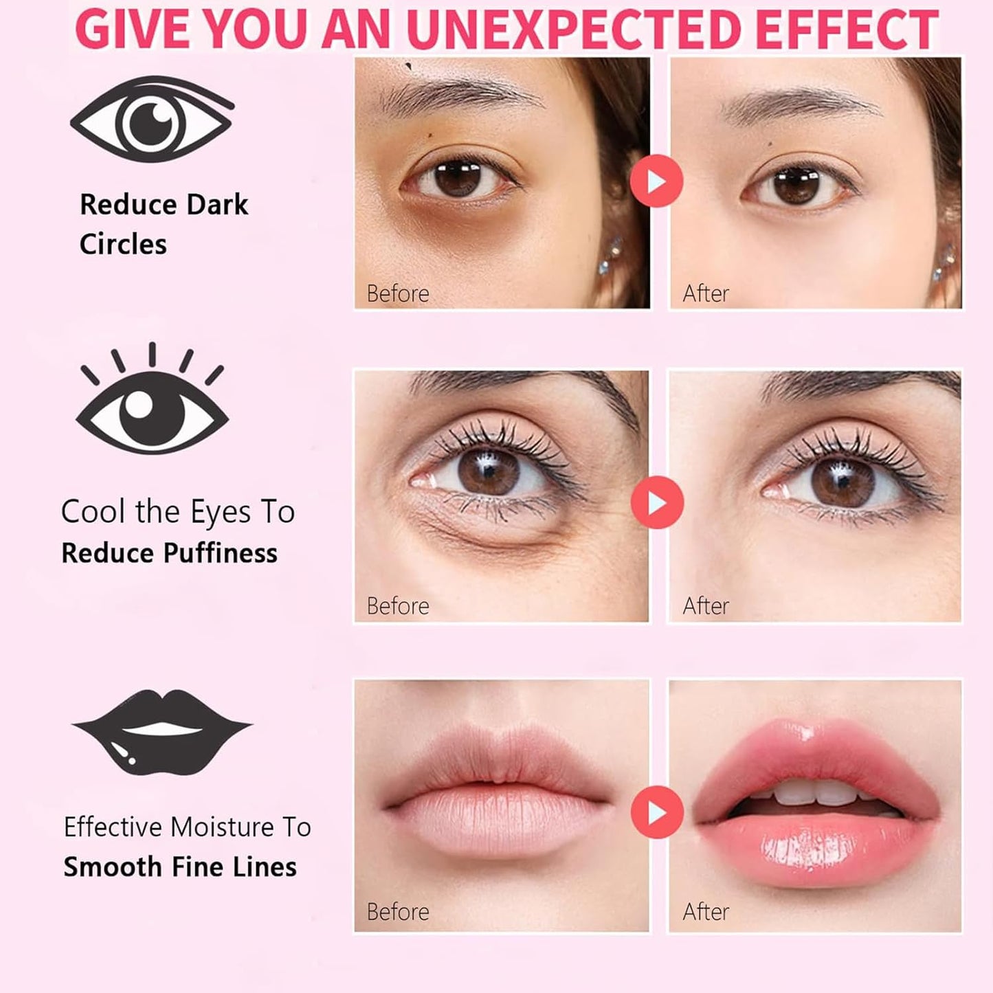 30 Pairs Lip Mask Under Eye Masks Patches, Crystal Collagen Hydrating Moisturizing Smoothing Lips Gel Pads for Puffy Eyes Bags,Dark Circles,Puffiness,Fine Lines,Wrinkles,Anti-Aging Aloe Vera