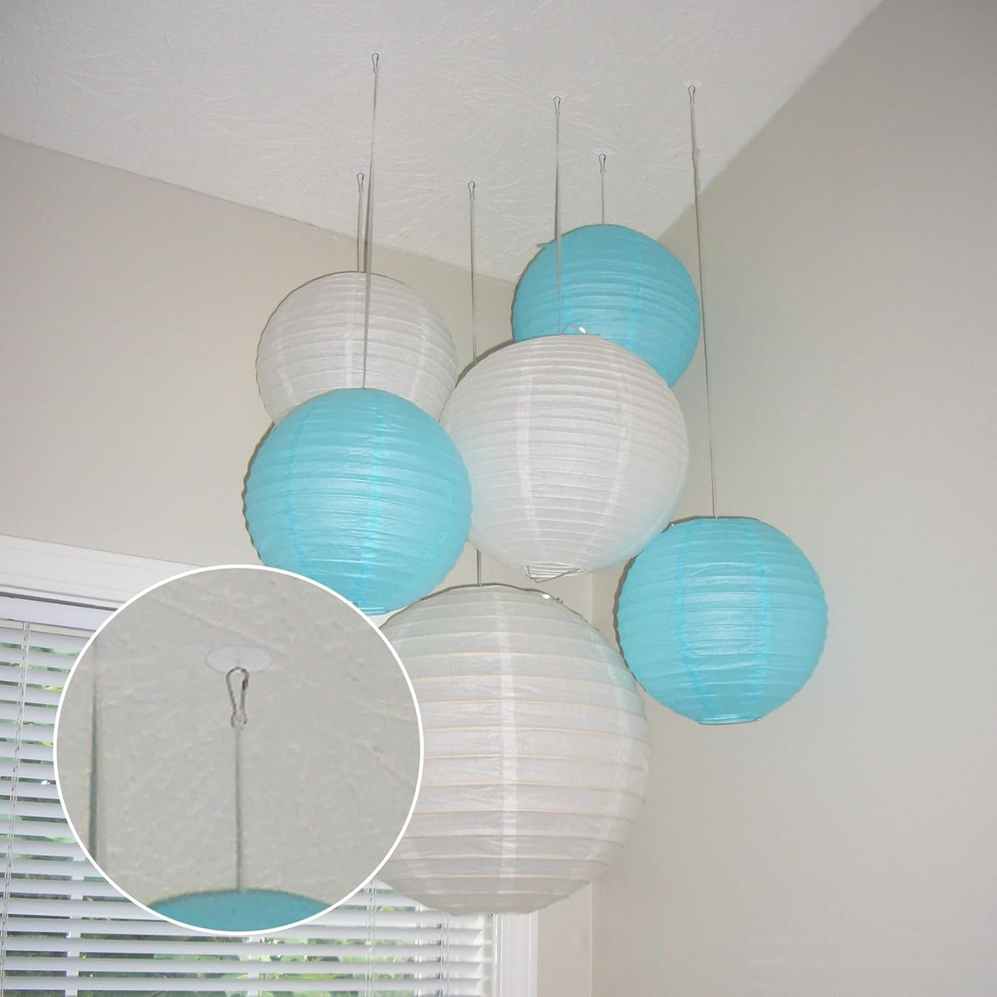 30 Pack Self-Adhesive Ceiling Hooks for Hanging, Sticky Damage-Free Transparent Ceiling Discs with Metal Hook, Removable Wall Hanger for Wedding Birthday Halloween Christams Decorations