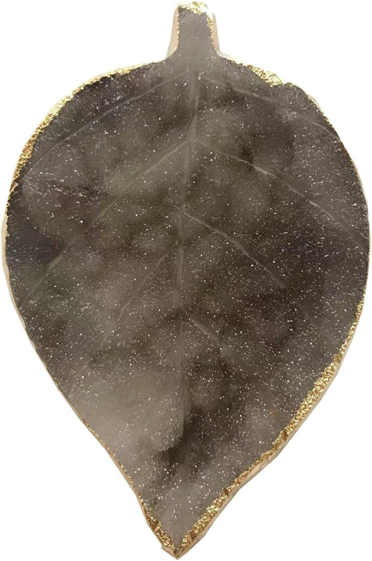 1 Piece Nail Art Palette - Mixing Palette Makeup Plate Nail Tip Holder Display (Gray Leaf)