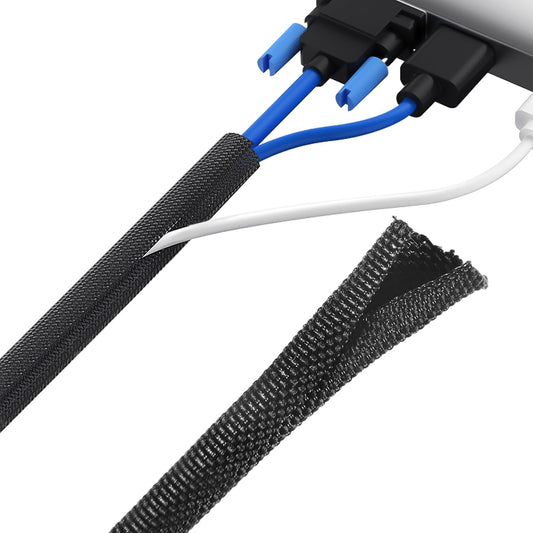 1-1/4"-30Ft Wire Cord Protector, Wire Loom Tubing, Cable Sleeve Split Sleeving for Computer Electrical Wire Organizer Sleeve Hose