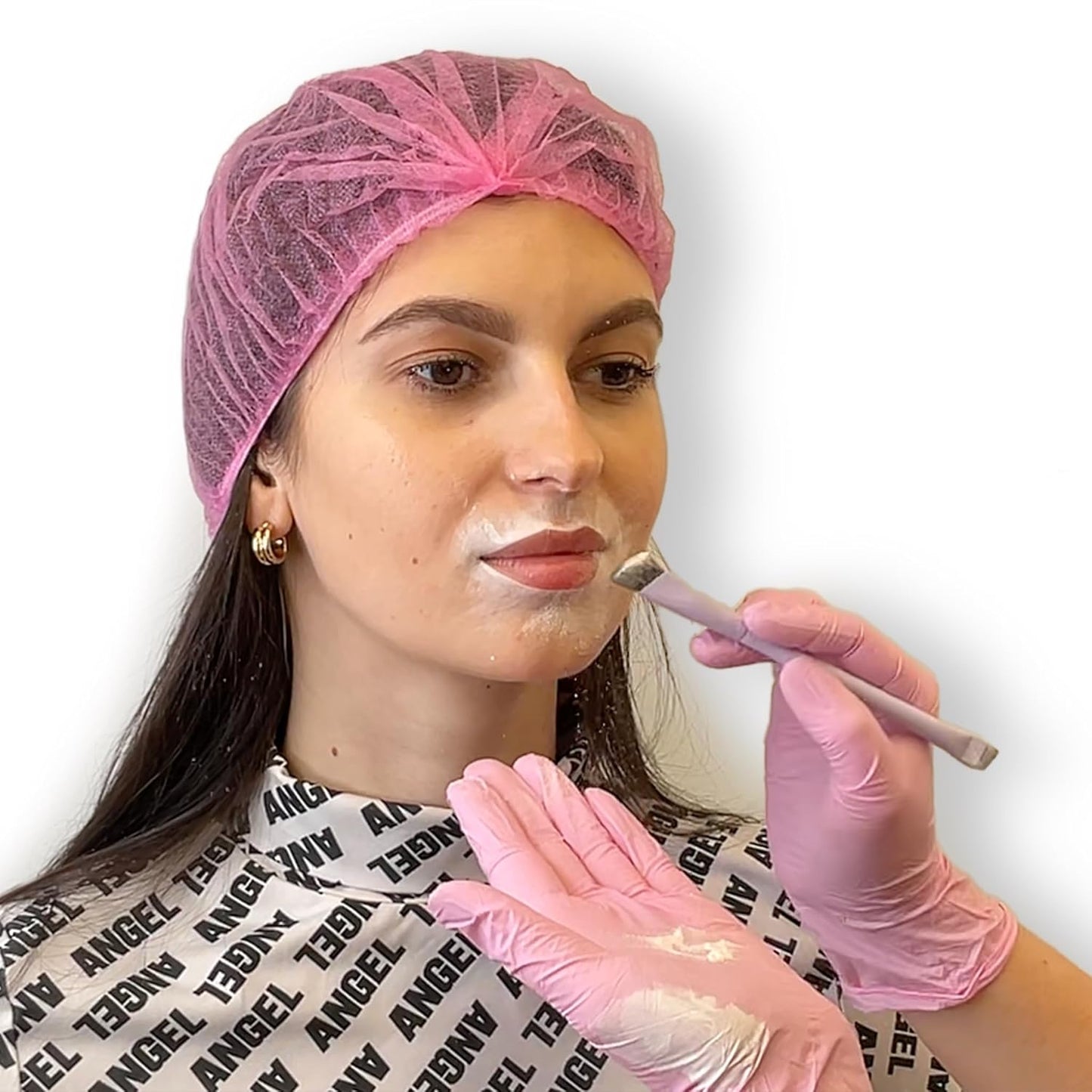 Ink Permanent Eyebrow Mapping Kit with Setting Powder, Eyebrow Brush and Brow Paste, Brow Mapping Tool, White Paste for Outlining & Fixation Powder, Professional Shaping Tool