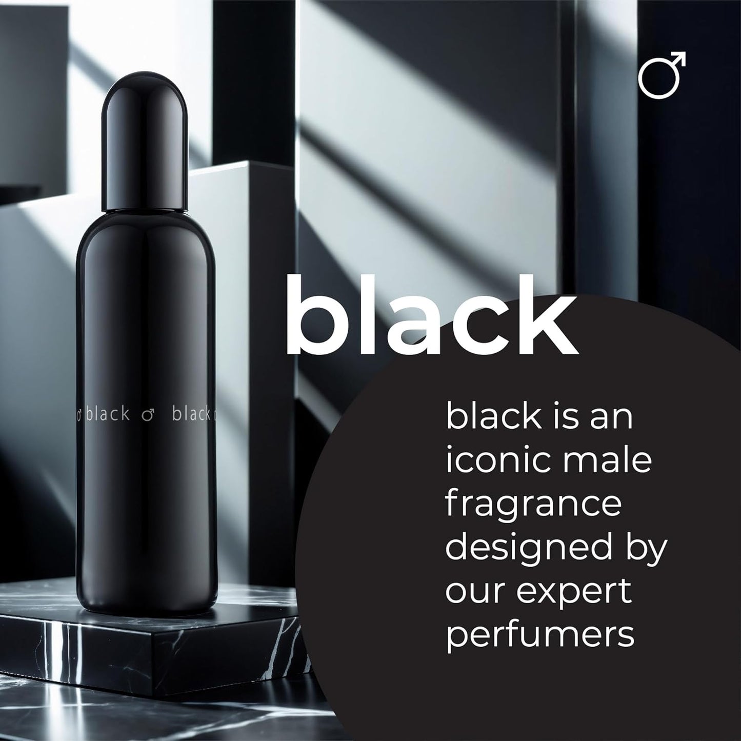 COLOUR ME Milton-Lloyd Black Homme - Eau de Parfum - Long Lasting Perfume for Men - Vanilla, Sandalwood Cologne for Men - Woody Men's Cologne - 3 oz.