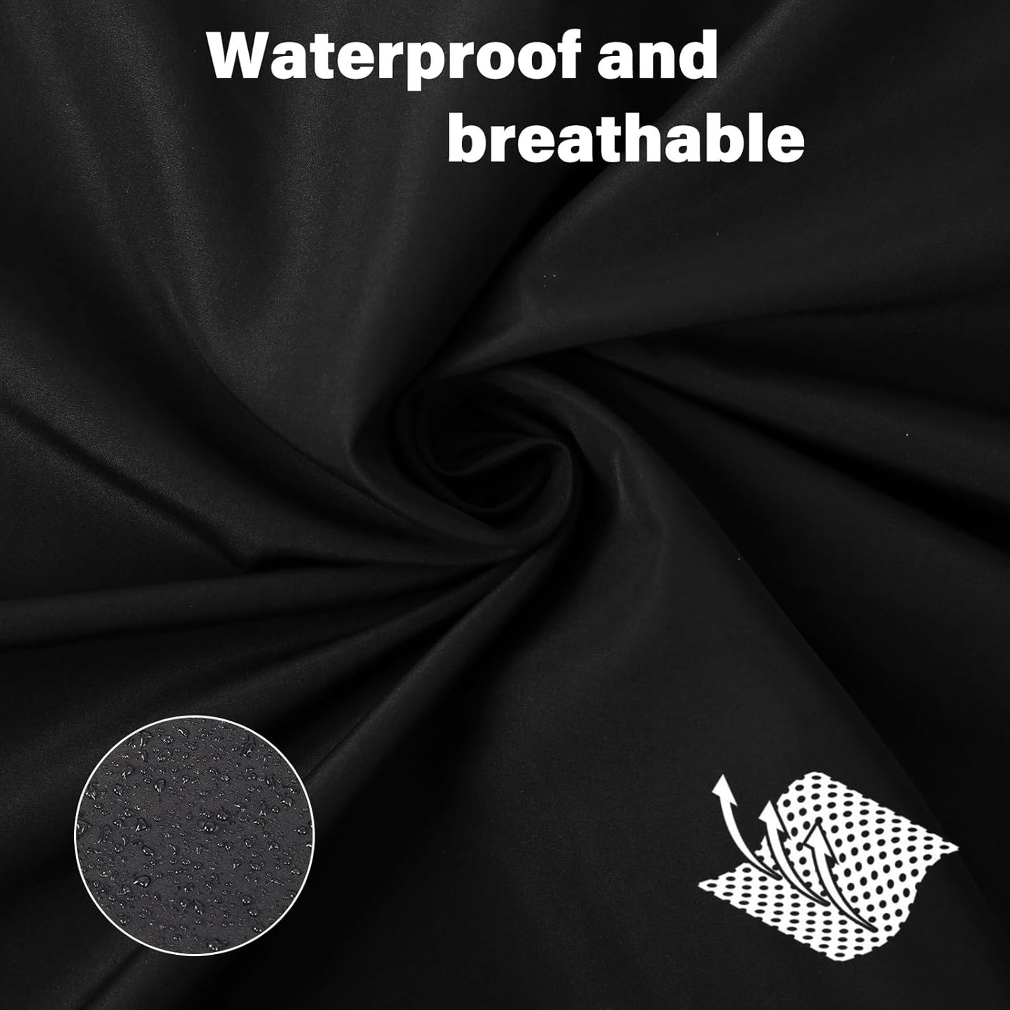 Professional Salon Hair Cutting Cape, Barber Cape for Men/Women, Adjustable Snap Button with Waterproof Hairdressing Salon Cape for Haircut, Coloring, Makeup, Styling(52" x 47"), Black