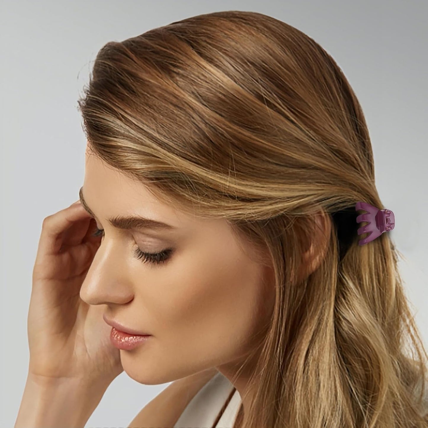 Cobahom 12 Pack Small Hair Claw Clips 1.2 Inch Plastic Hair Clips for Thin Hair No-Slip Mini Hair Clips Hair Styling Accessories for Women and Girls, Purple, Black and Green