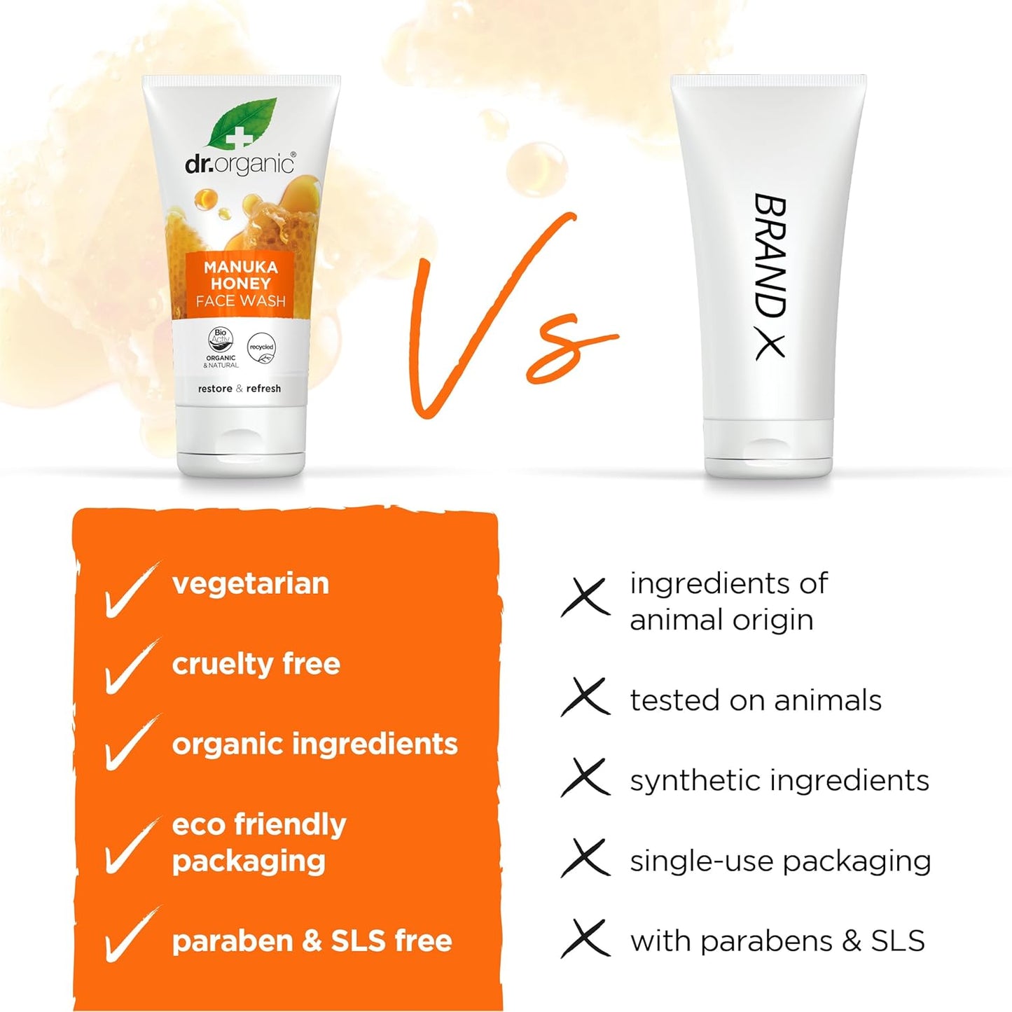 Dr. Organic Manuka Honey Face Wash | Gentle, Soothing, Cleansing, For Dry and Sensitive Skin, Certified Organic, Paraben & SLS-Free, Natural, 150 mL / 5 fl oz