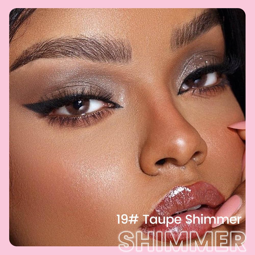 evpct 1Pcs Taupe Shimmer Cream Eye Shadow Brightener Sticks for Eyes Waterproof Pigmented, Double Ended Cream Eyeshadow Stick Pencil Pen with Applicator, Eye Shadow Palette Highlighter Makeup 19#