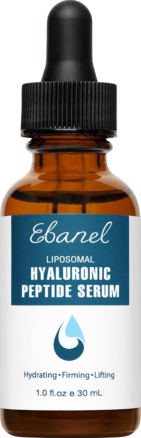 Ebanel Hyaluronic Acid Serum for Face with Peptides & Niacinamide, Hydrating Face Serum for Women, Age-Defying Formula Infused with Vitamins B, C & E to Plump, Firm & Smooth Skin