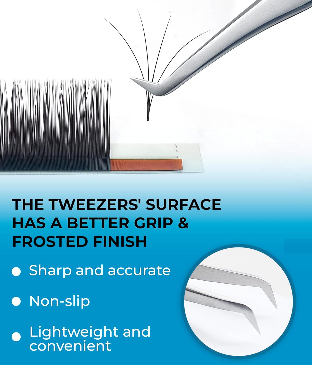 Stacy Lash STL-9 Eyelash Extension Tweezers/Precision Tool for Volume Extensions & False Lashes Application & Premade Fans/Curved Tweezer Tip/Beauty Accessories/Eyelashes Supplies