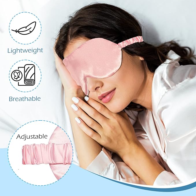 Le Luxe Silk Sleep Mask (Luxury Silk Sleep Mask, Made with 100% Real Natural Pure Silk Eye - Eye Cover - Eye Mask - Anti Aging - Skin Care - Ultra Soft - Light & Comfy (Blue)